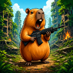 Capybaras with Guns 2. A Game for Two Players